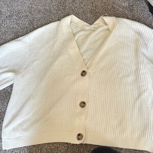 Women's Cream Cardigan Sweater